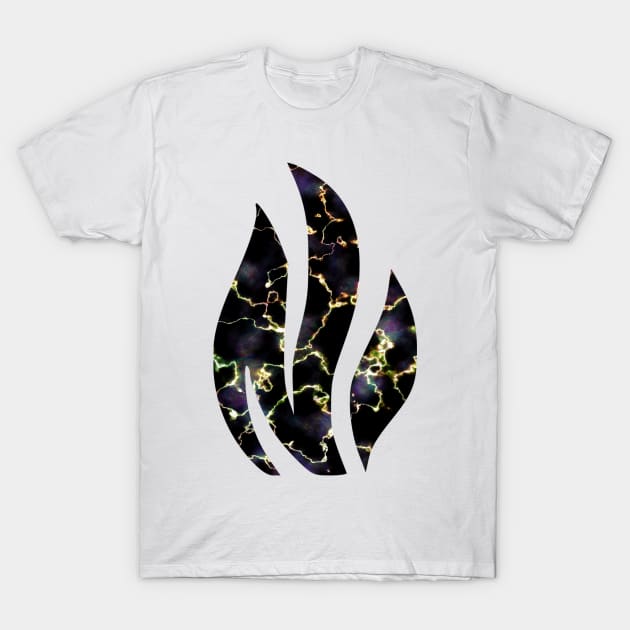 Black and Violet Marble T-Shirt by RoxanneG